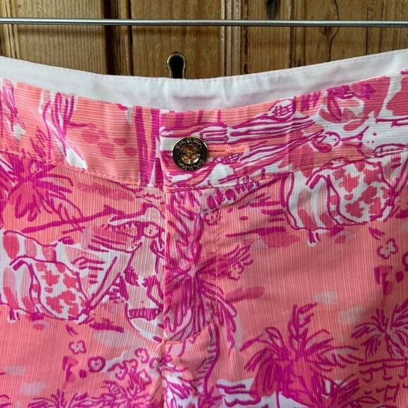 Lilly Pulitzer 0 Shorts Pink Tropical The Buttercup Shorty Scallop Rule Breakers - Picture 3 of 12